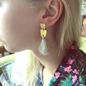 Madewell tassel and brass earrings